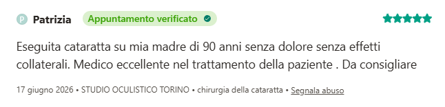 Recensione di un paziente del Dott. Panico